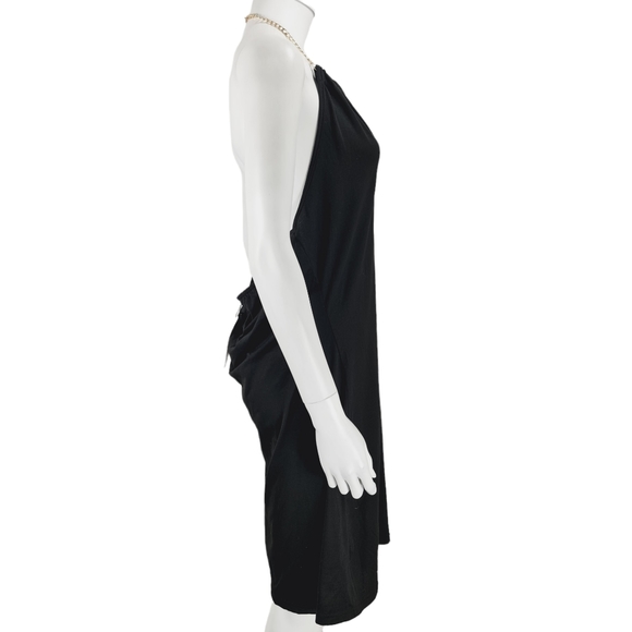 NEW Sheilay Black Gold Animal Print Sleeveless Party Dress Sz 3XL Stretch - Picture 3 of 5